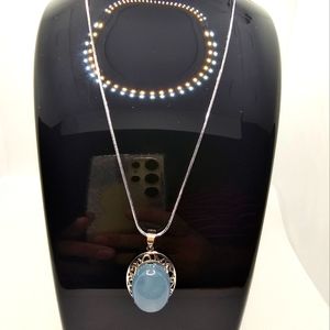 Necklace with Aquamarine Pendant
